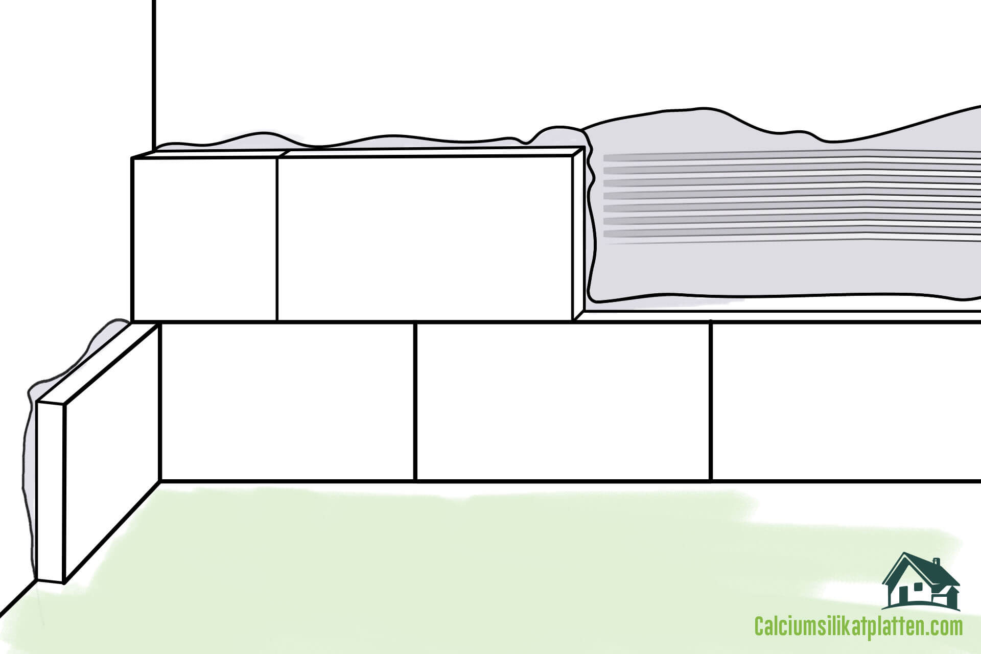 Anleitung zur Verarbeitung von Calciumsilikatplatten: Silikatkleber aufziehen